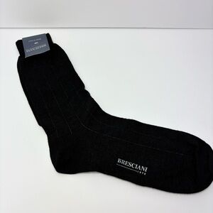 BRESCIANI 1070 Black Dress Socks High-Quality Formal Wear‎ Casual One size